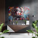 Woman Brushed Aluminum Dibond Wall Art.