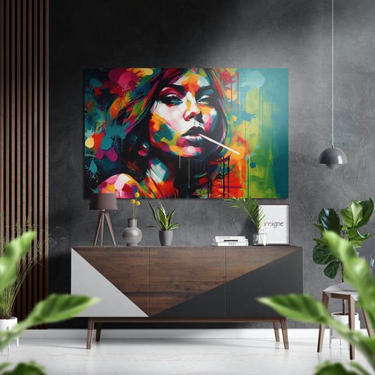 Woman Brushed Aluminum Dibond Wall Art.