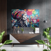Woman Brushed Aluminum Dibond Wall Art.