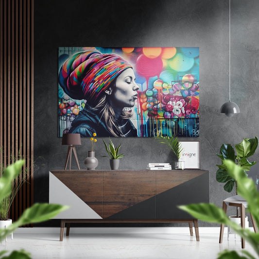 Woman Brushed Aluminum Dibond Wall Art.