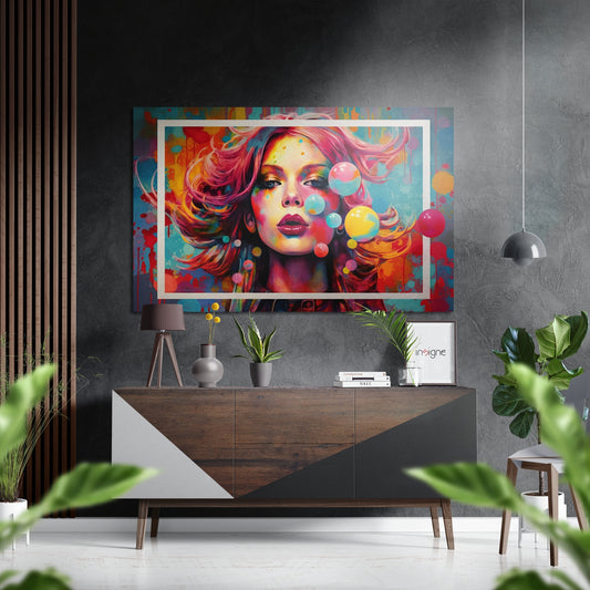 Woman Brushed Aluminum Dibond Wall Art.