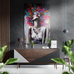 Woman Brushed Aluminum Dibond Wall Art.