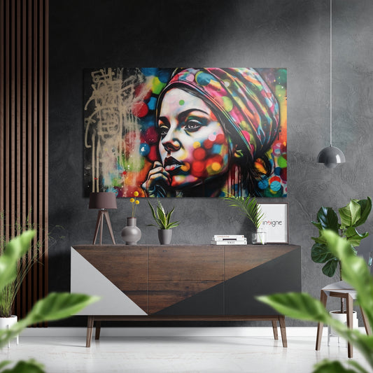 Woman Brushed Aluminum Dibond Wall Art.