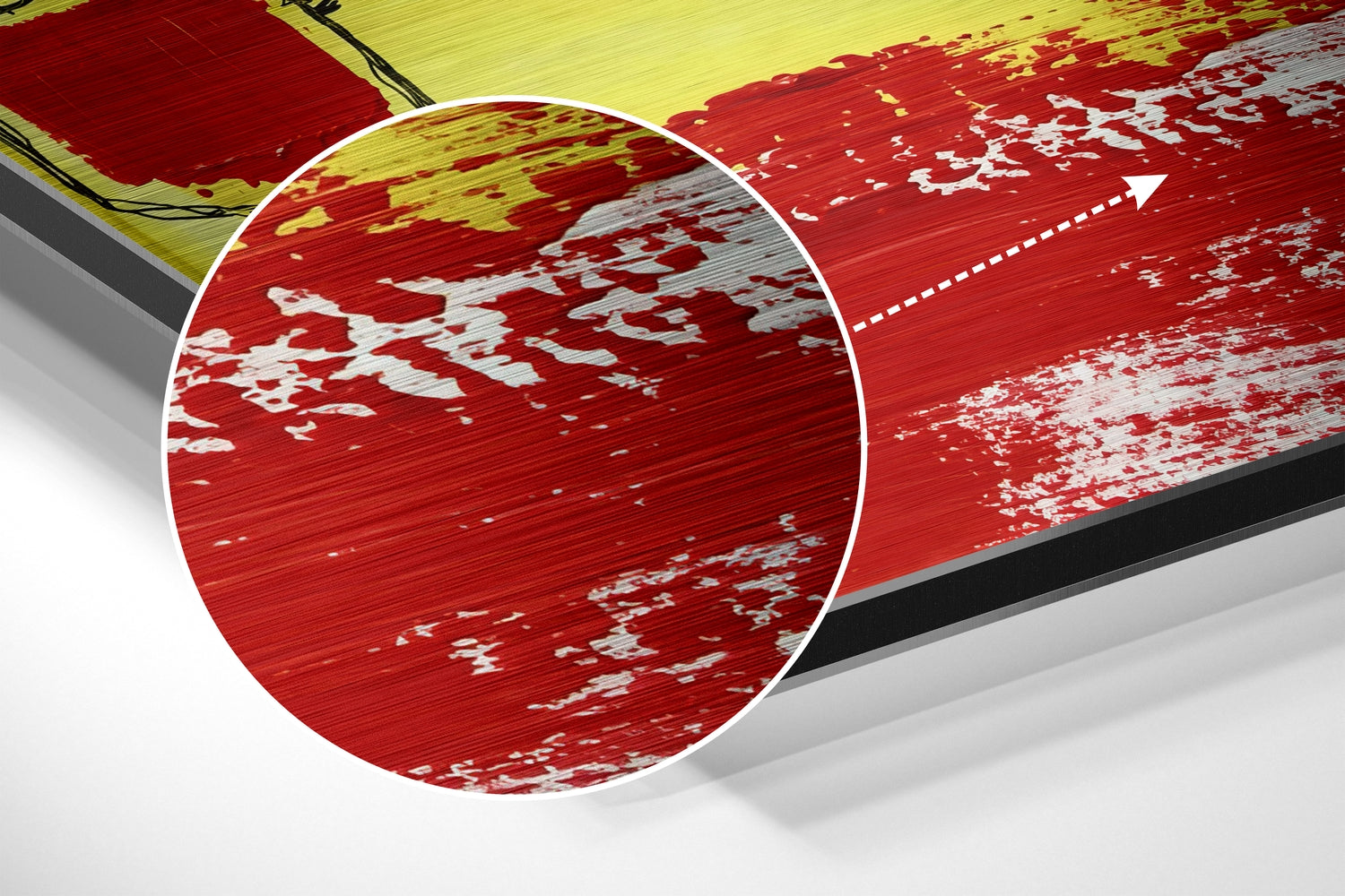 Kandinsky Style Brushed Aluminum Dibond Wall Art.