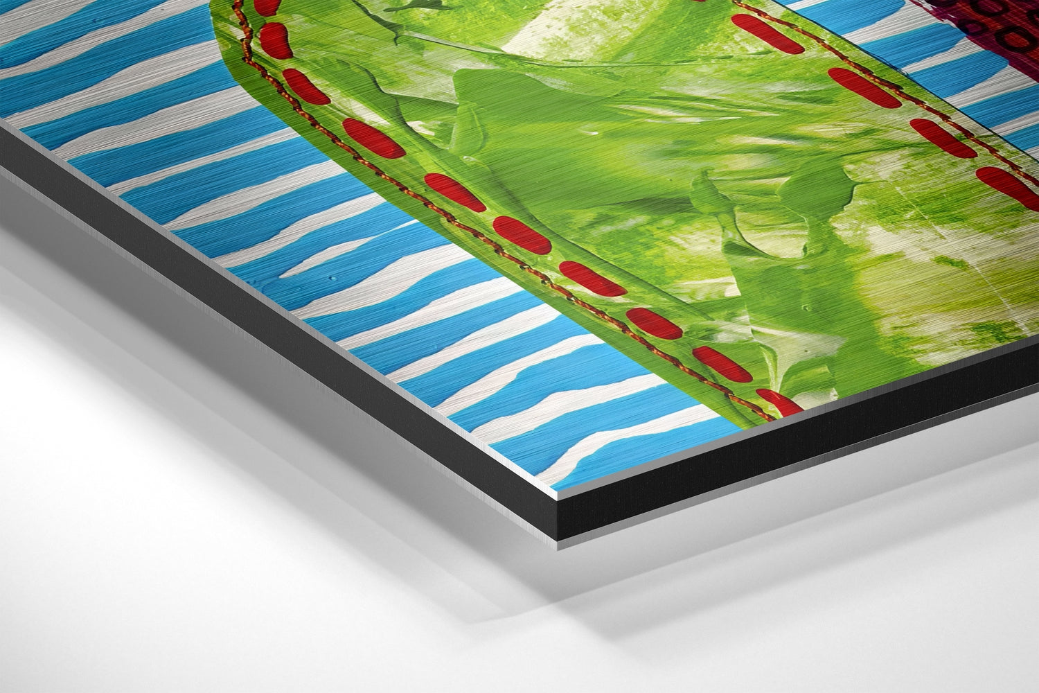 Kandinsky Style Brushed Aluminum Dibond Wall Art.