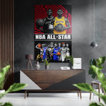 NBA - All Stars Brushed Aluminum Dibond Wall Art.