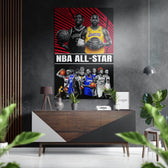 NBA - All Stars Brushed Aluminum Dibond Wall Art.