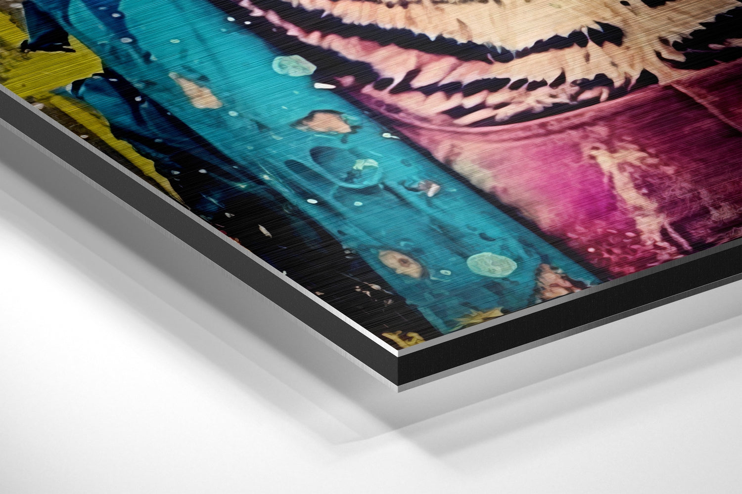 Spectacled Tiger Brushed Aluminum Dibond Wall Art.