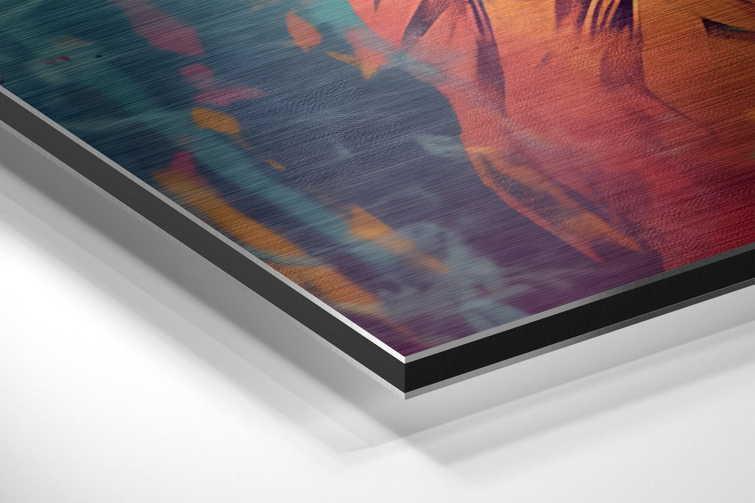 Wise Lion Brushed Aluminum Dibond Wall Art.