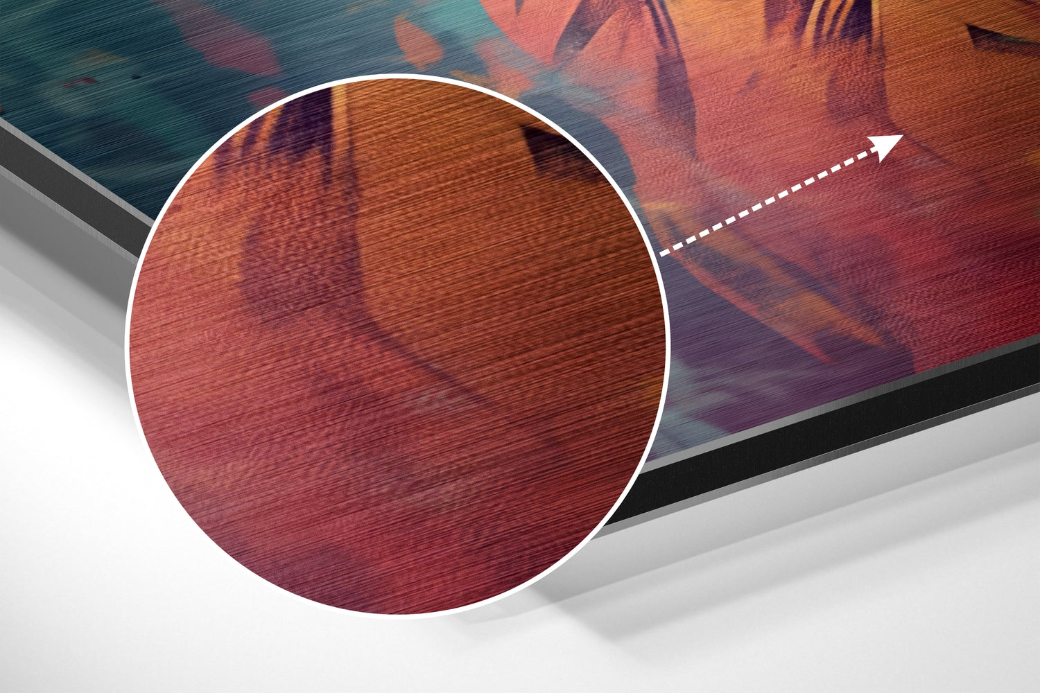 Wise Lion Brushed Aluminum Dibond Wall Art.