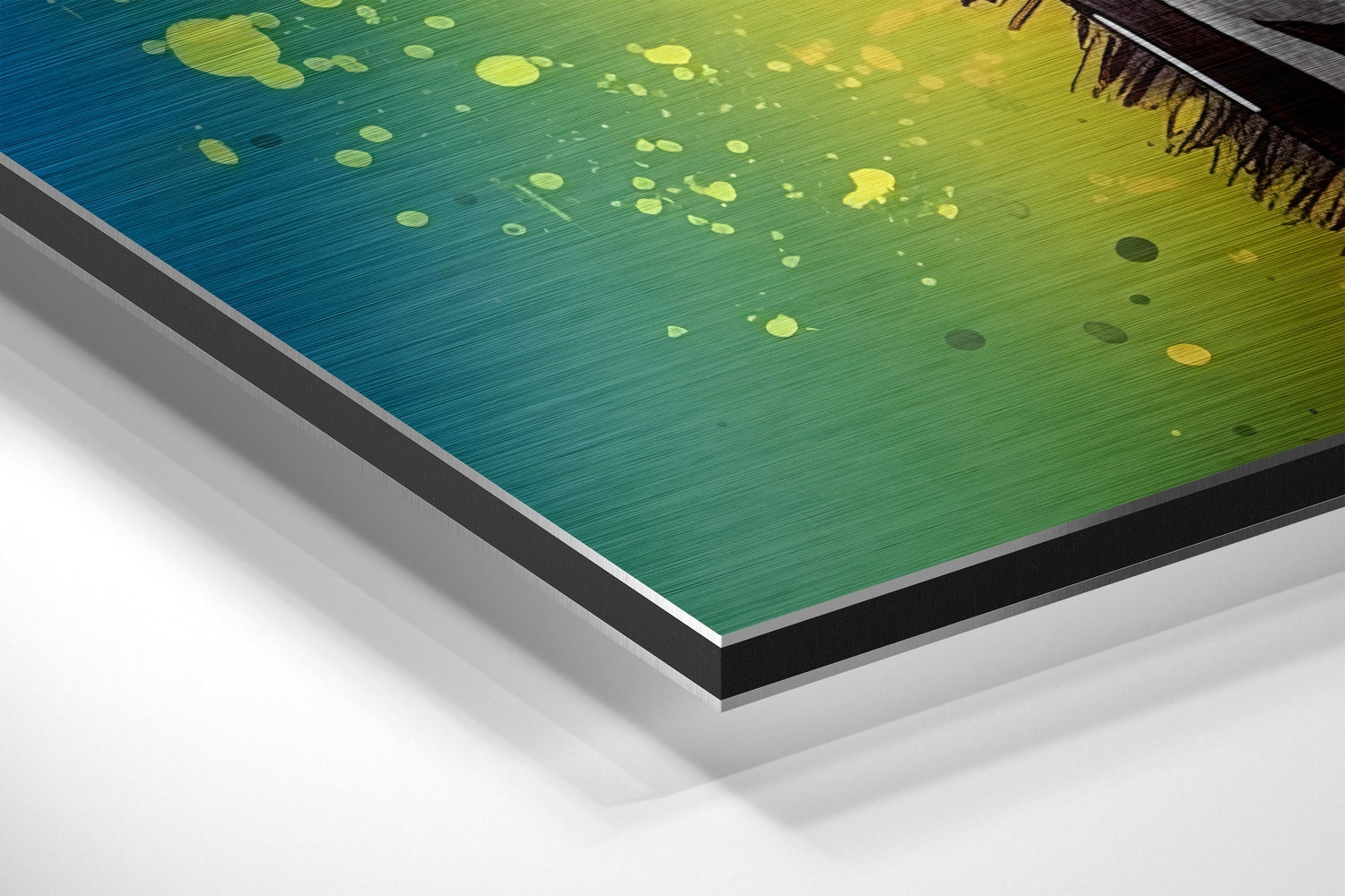 Happy Giraffe Brushed Aluminum Dibond Wall Art.