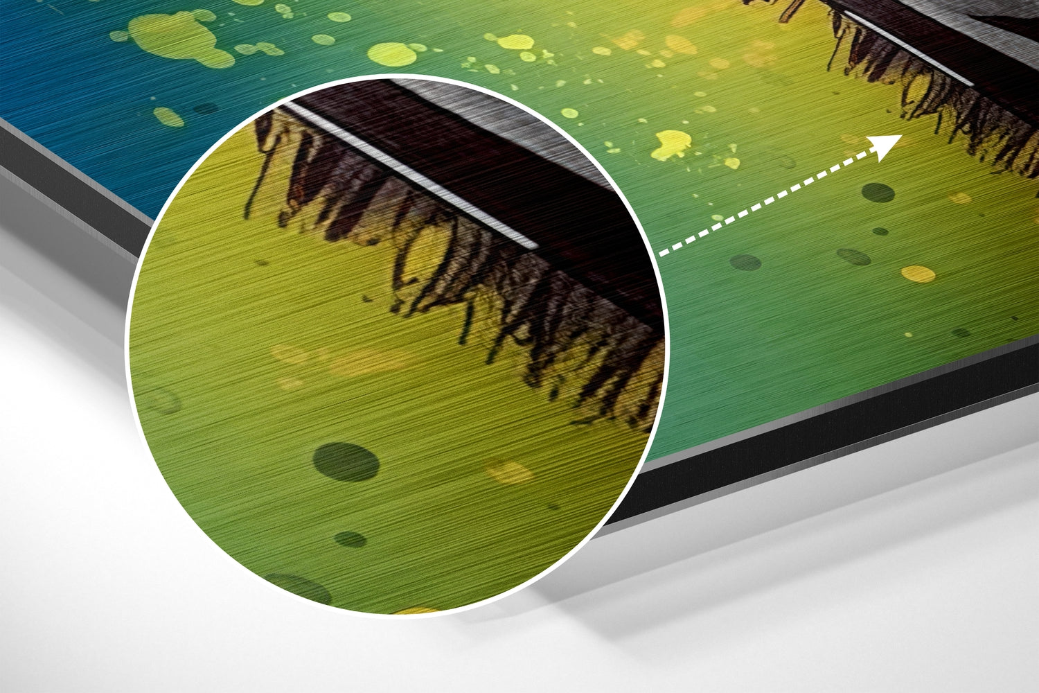 Happy Giraffe Brushed Aluminum Dibond Wall Art.