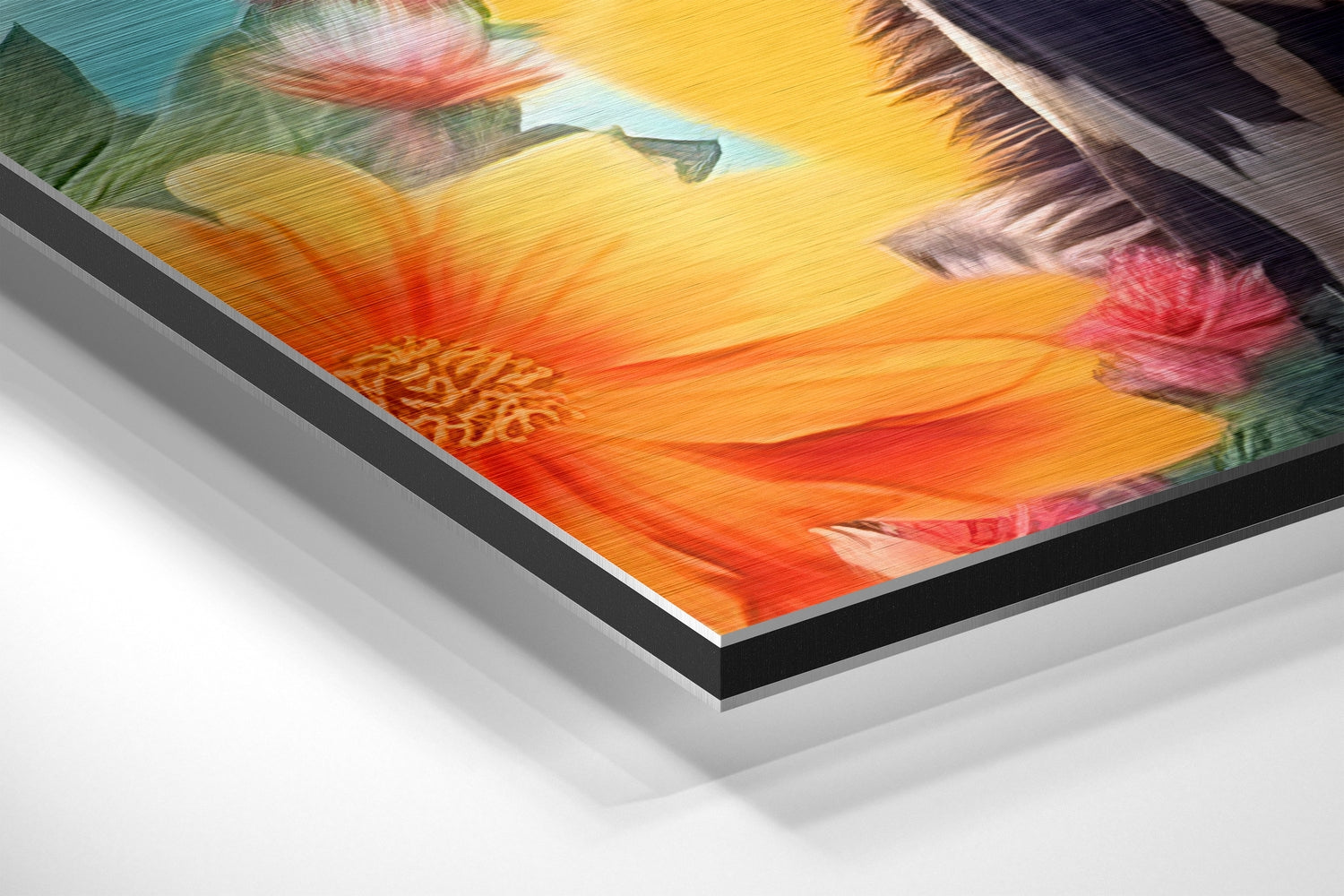 Happy Giraffe Brushed Aluminum Dibond Wall Art.