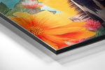 Happy Giraffe Brushed Aluminum Dibond Wall Art.