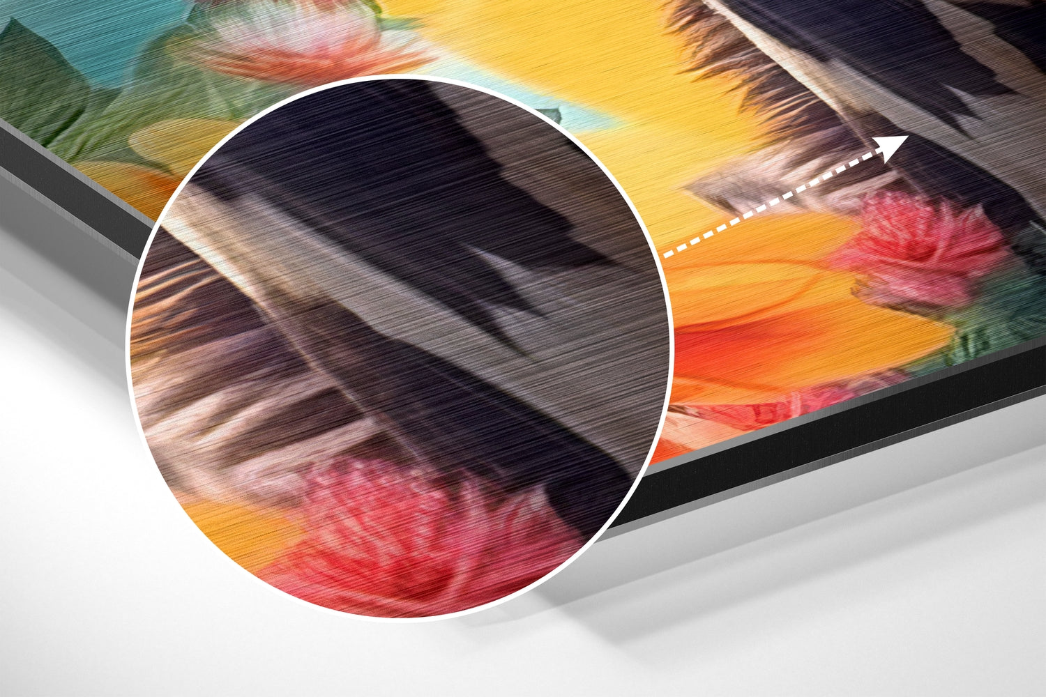 Happy Giraffe Brushed Aluminum Dibond Wall Art.