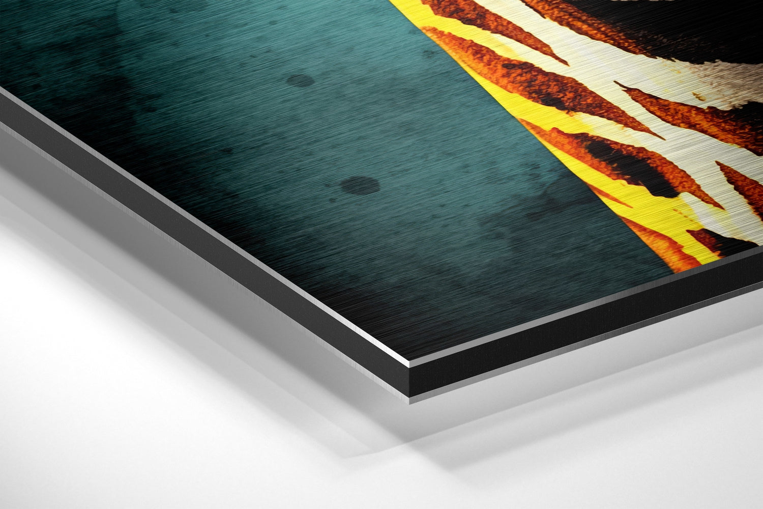 Happy Giraffe Brushed Aluminum Dibond Wall Art.