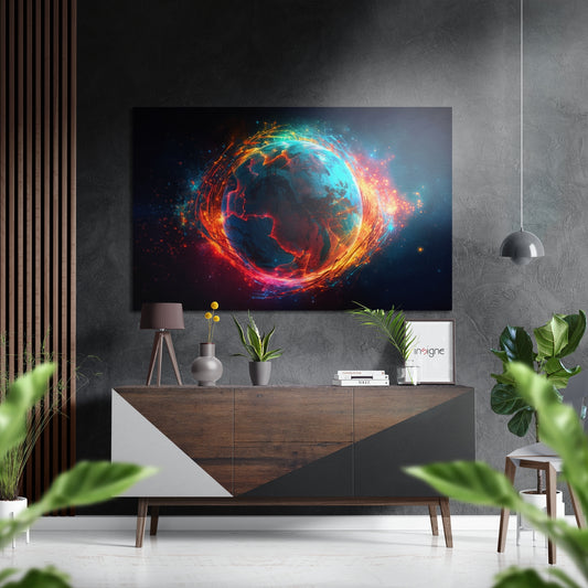 Earth Brushed Aluminum Dibond Wall Art.