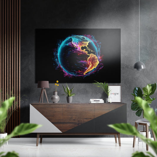 Earth Brushed Aluminum Dibond Wall Art.