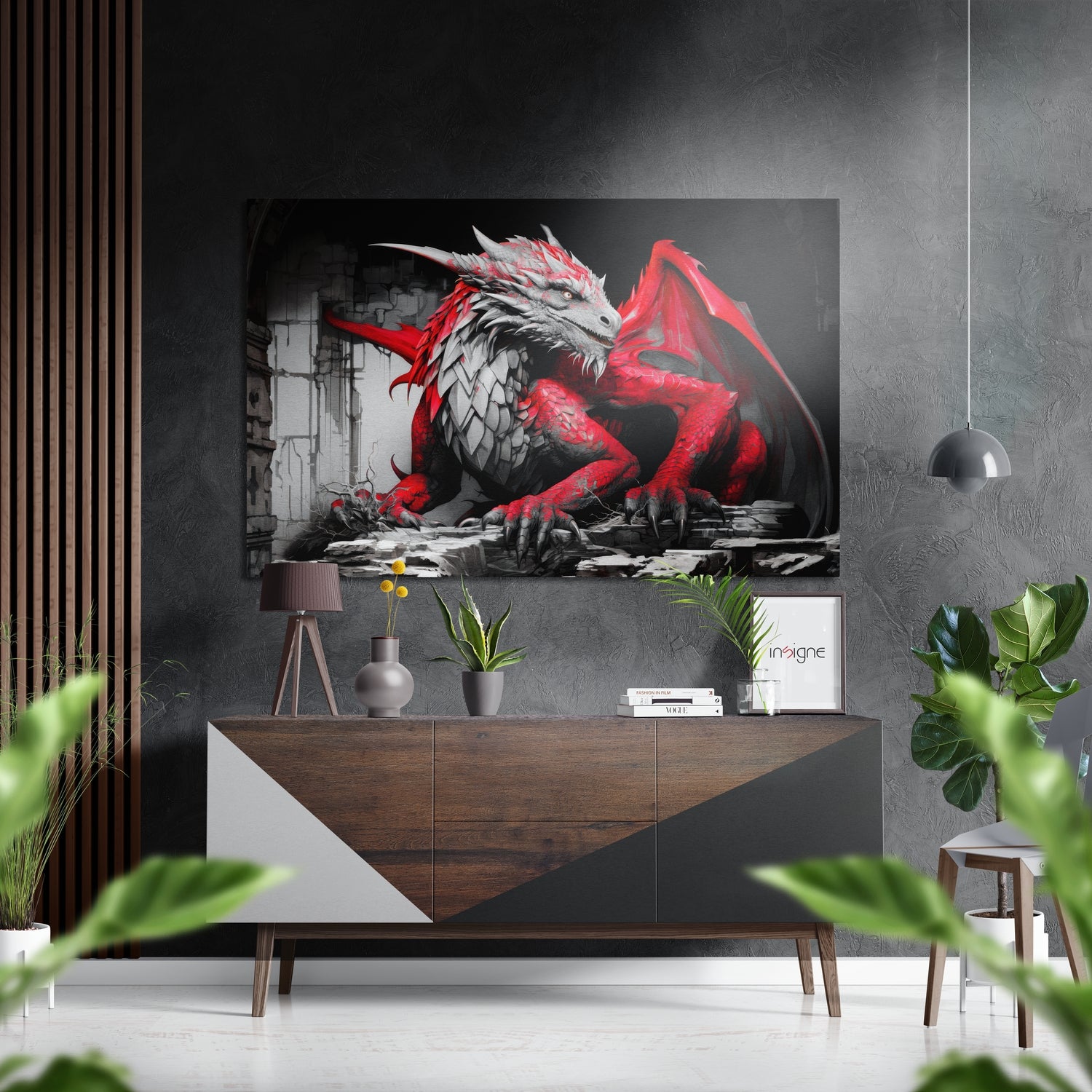 Dragon Brushed Aluminum Dibond Wall Art.