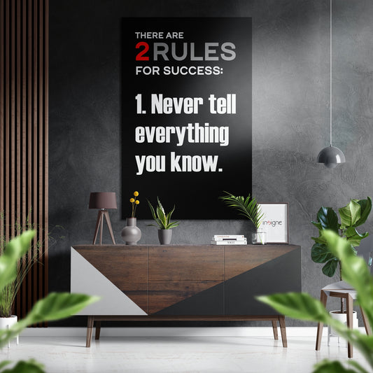 Never Tell Brushed Aluminum Dibond Wall Art.
