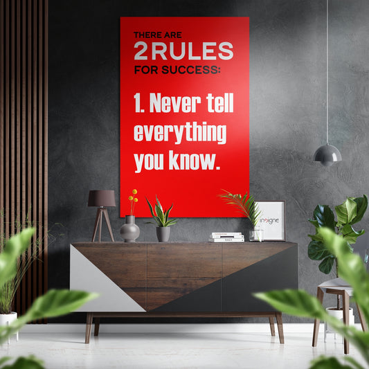 Never Tell Brushed Aluminum Dibond Wall Art.