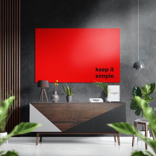 Keep It Simple Brushed Aluminum Dibond Wall Art.