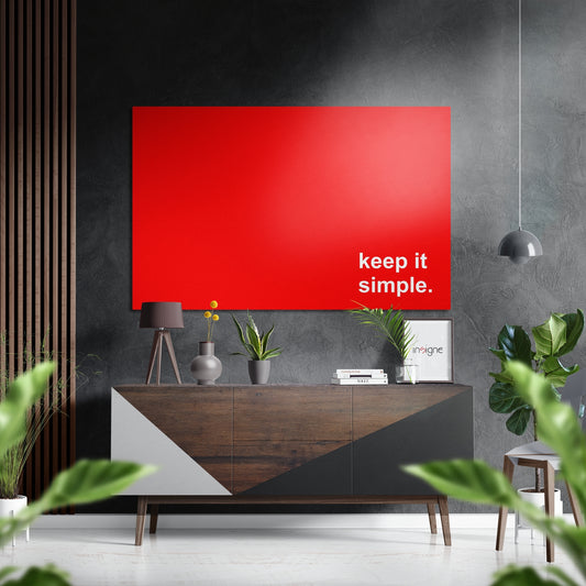 Keep It Simple Brushed Aluminum Dibond Wall Art.