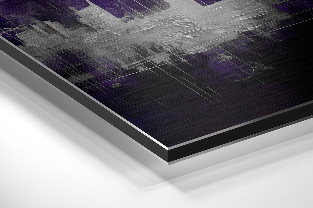 City Silhouette Brushed Aluminum Dibond Wall Art.
