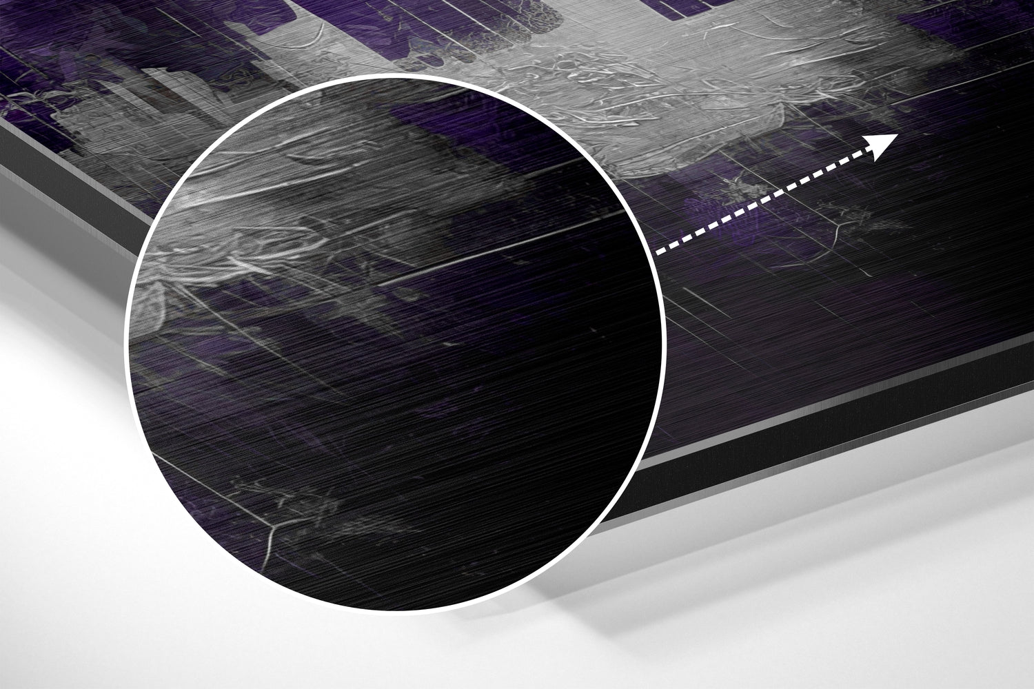 City Silhouette Brushed Aluminum Dibond Wall Art.