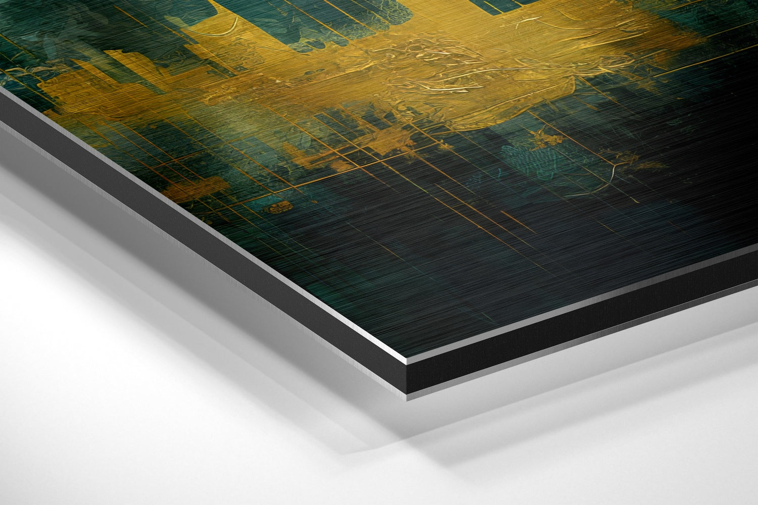 City Silhouette Brushed Aluminum Dibond Wall Art.