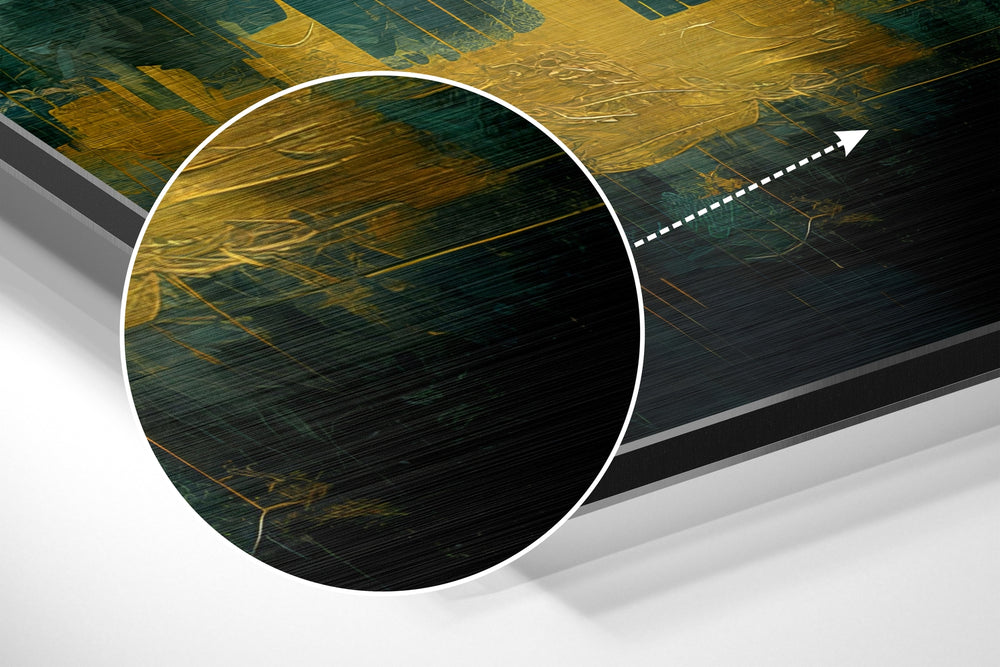 City Silhouette Brushed Aluminum Dibond Wall Art.