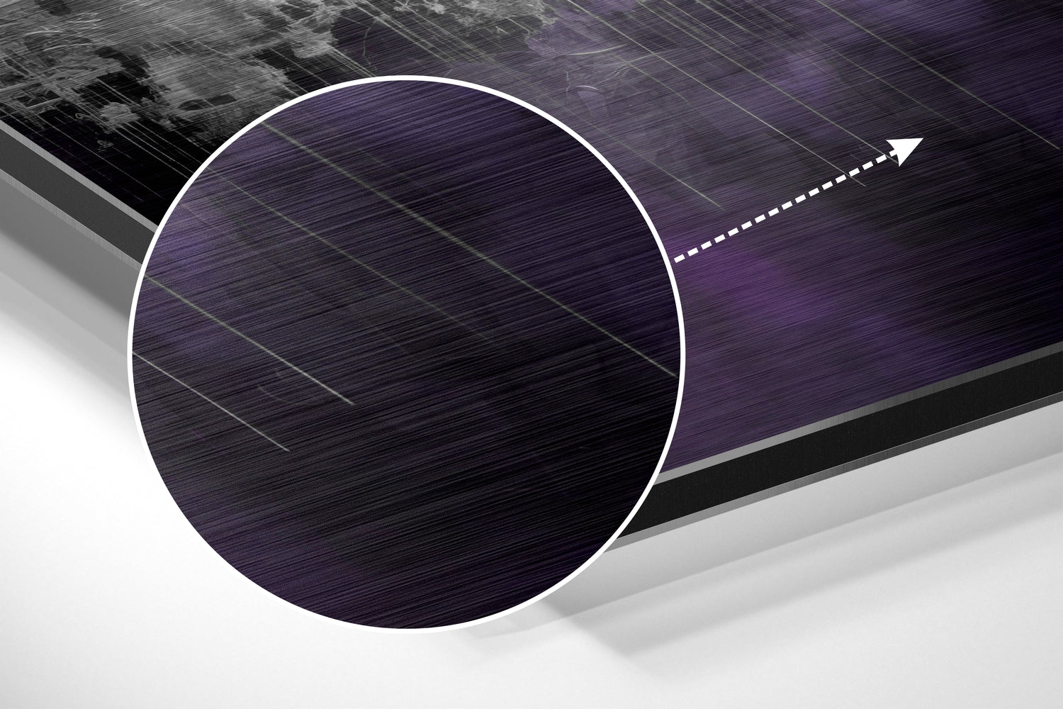 City Silhouette Brushed Aluminum Dibond Wall Art.