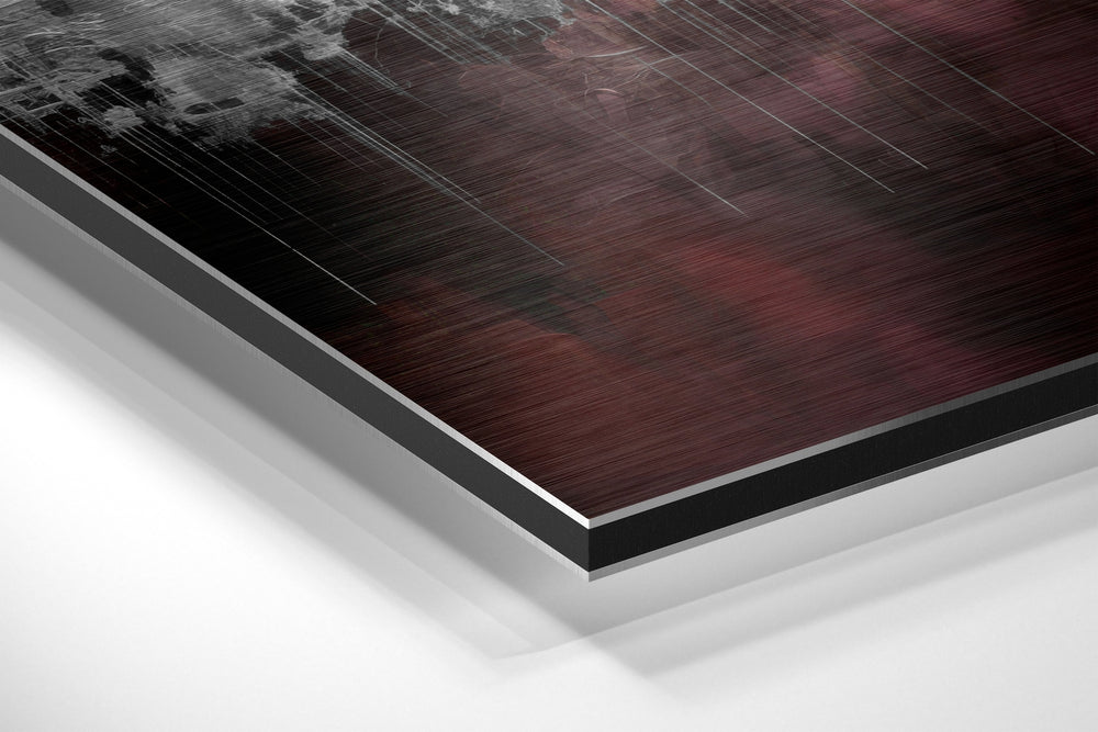 City Silhouette Brushed Aluminum Dibond Wall Art.
