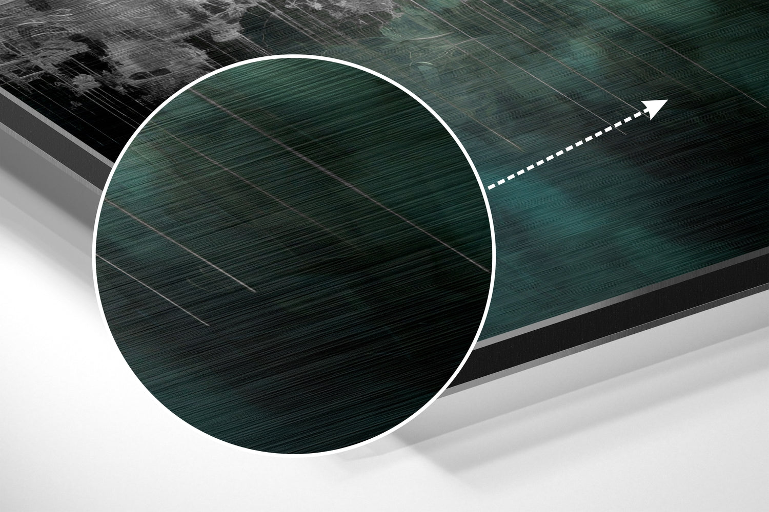 City Silhouette Brushed Aluminum Dibond Wall Art.