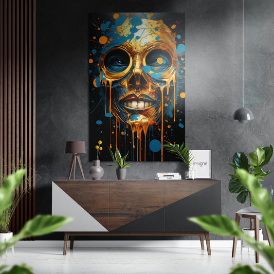 Skull Brushed Aluminum Dibond Wall Art.