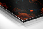 Lion in Flowers Brushed Aluminum Dibond Wall Art.