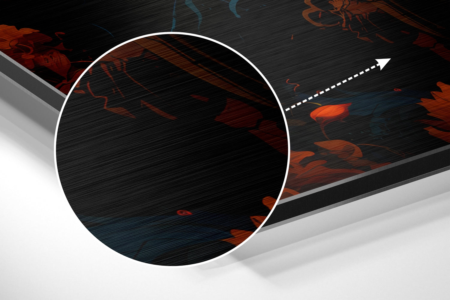 Lion in Flowers Brushed Aluminum Dibond Wall Art.