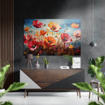 Poppies Brushed Aluminum Dibond Wall Art.