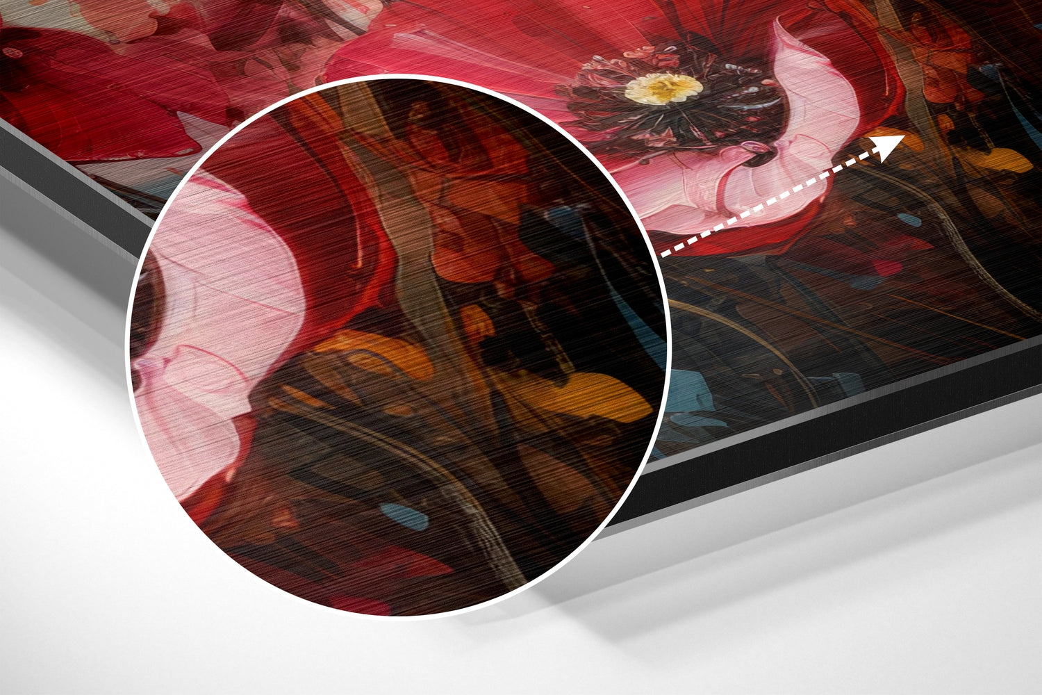 Poppies Brushed Aluminum Dibond Wall Art.