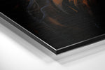 Lion in Flowers Brushed Aluminum Dibond Wall Art.