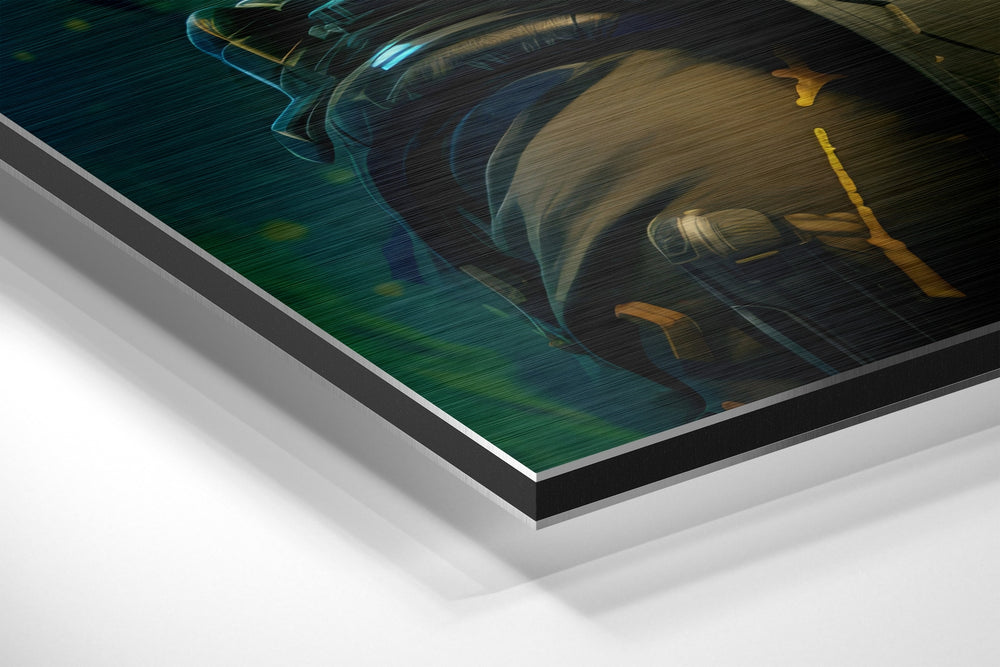 Futuristic Styles Brushed Aluminum Dibond Wall Art.