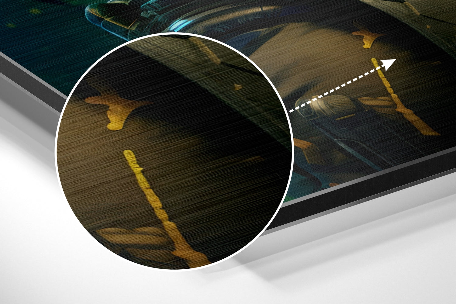 Futuristic Styles Brushed Aluminum Dibond Wall Art.