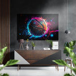 Neon Ball Brushed Aluminum Dibond Wall Art.