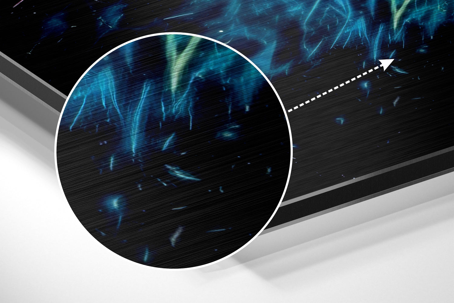 Neon Ball Brushed Aluminum Dibond Wall Art.