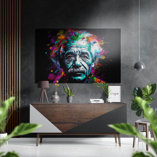 Wild-Haired Physicist Brushed Aluminum Dibond Wall Art