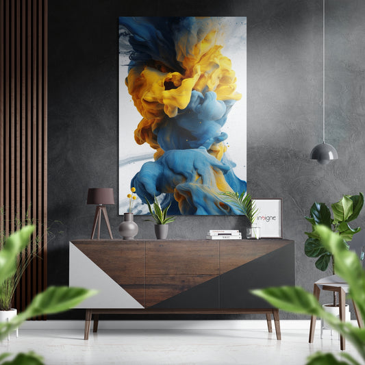 Color Explode Brushed Aluminum Dibond Wall Art.