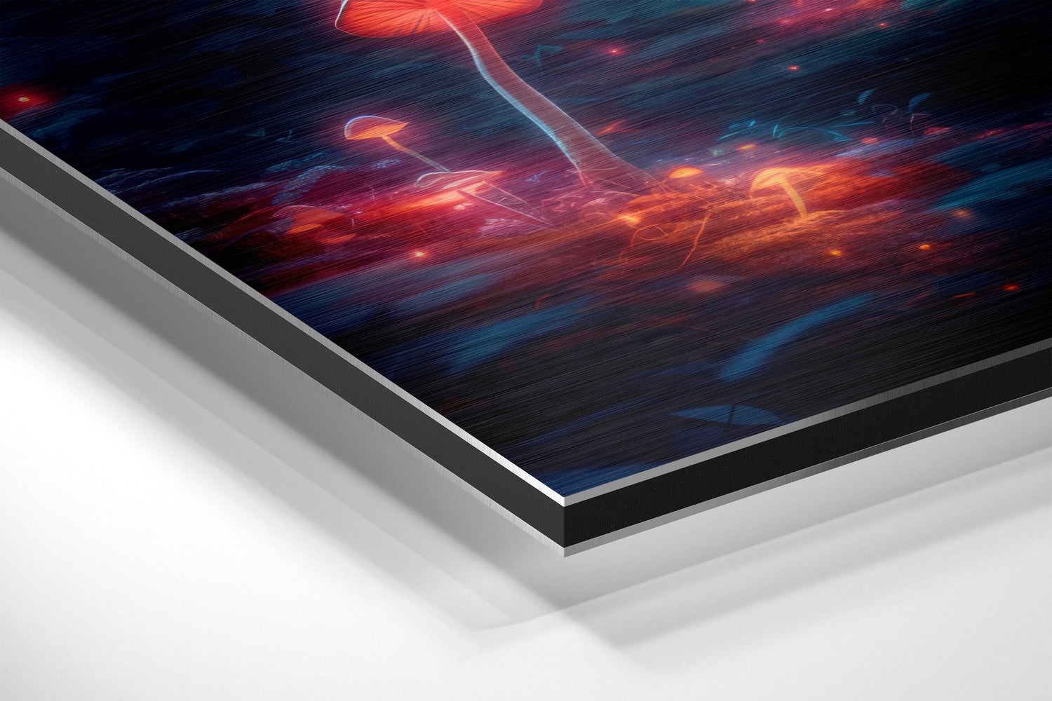 Mushroom Planet Brushed Aluminum Dibond Wall Art.