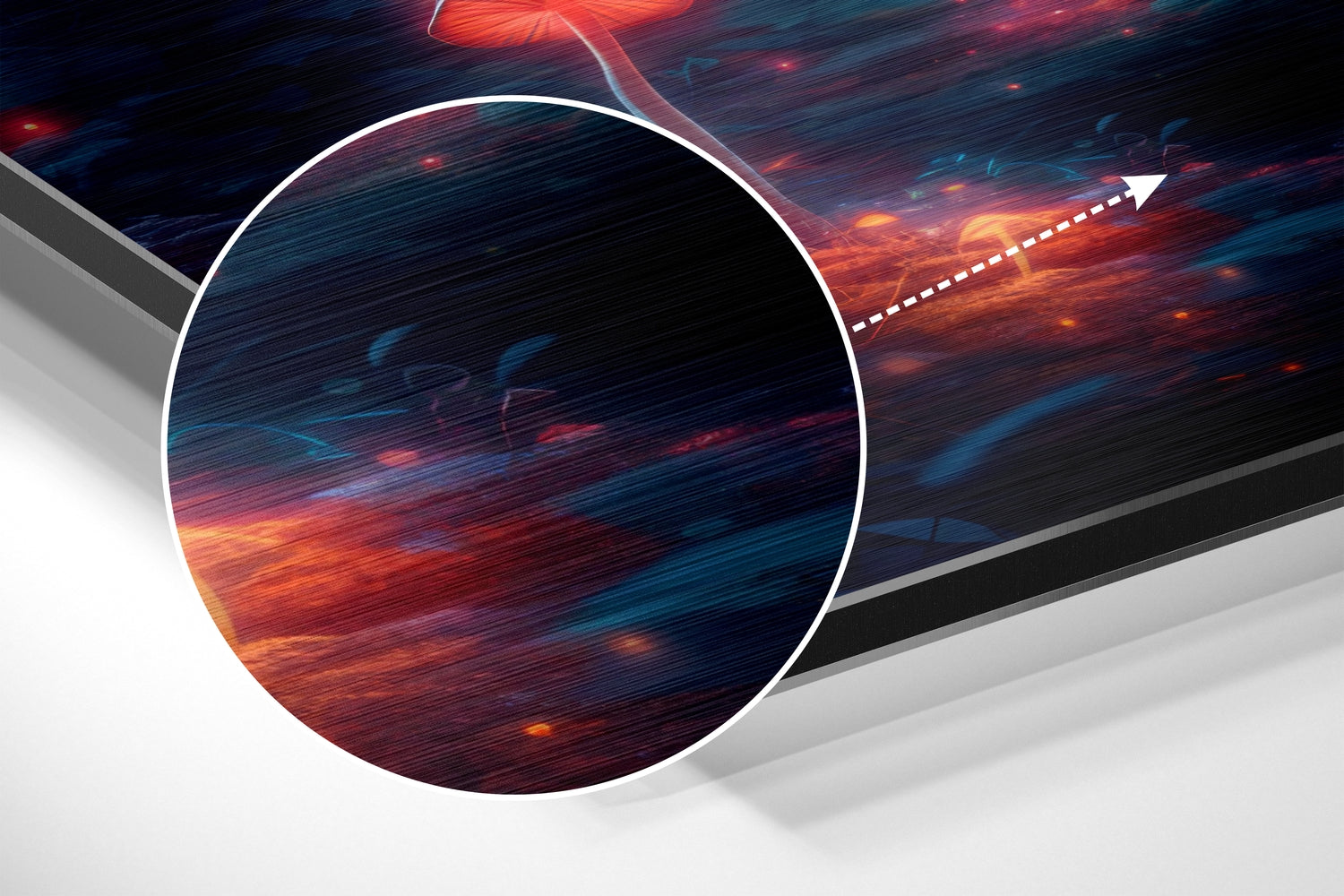 Mushroom Planet Brushed Aluminum Dibond Wall Art.