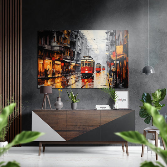 Tram Brushed Aluminum Dibond Wall Art.