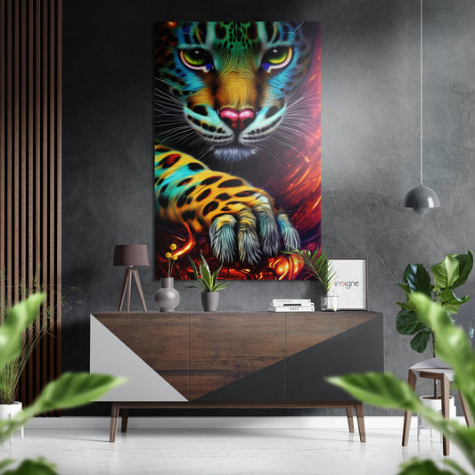 Baby Tiger Brushed Aluminum Dibond Wall Art.
